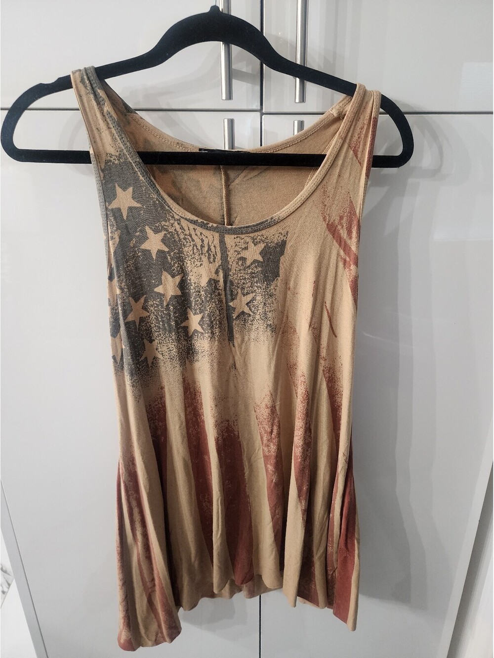 Women's Vintage American Flag Print Tank Top Size Large by T Party